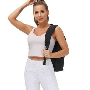 THE GYM PEOPLE Womens' Sports Bra Longline Wirefree Padded with Medium Support